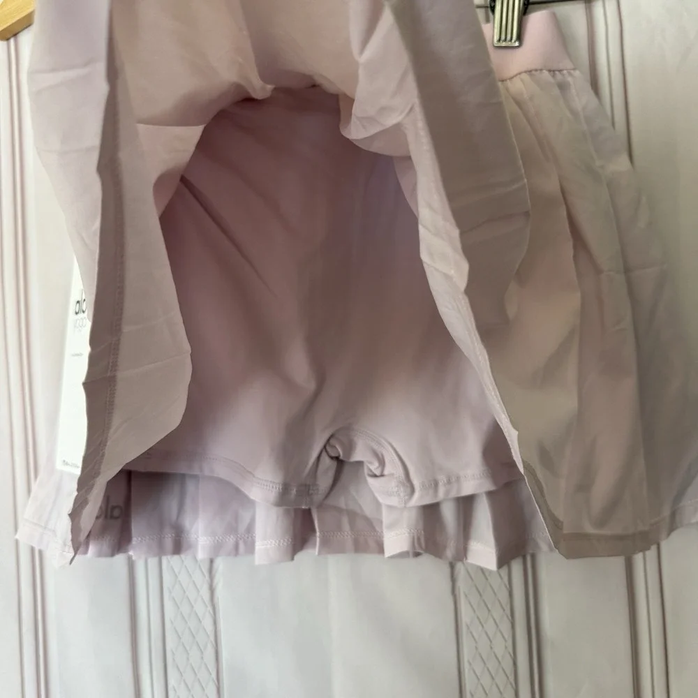 Alo Yoga Varsity Pleated Tennis Skirt Skort Womens Sz XXS Pink Sugar NWT